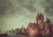 Jan van  Goyen A Castle by a River with Shipping at a Quay (nn03) oil painting picture wholesale